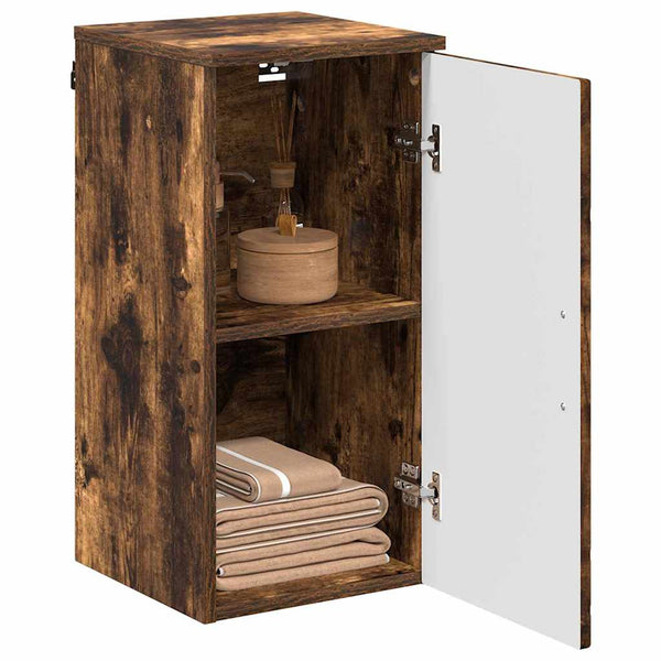 Badezimmerschrank mit Tür, Geräucherte Eiche