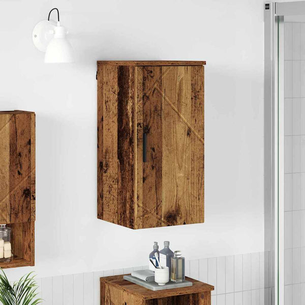 Wandmontierter Badezimmerschrank Altholz