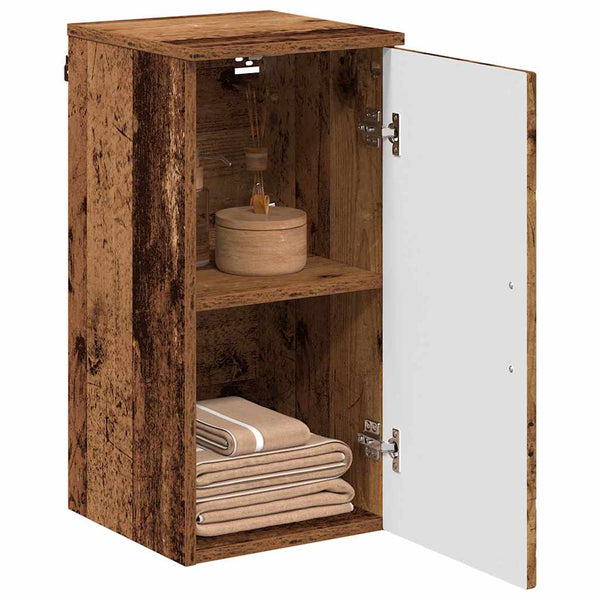 Wandmontierter Badezimmerschrank Altholz