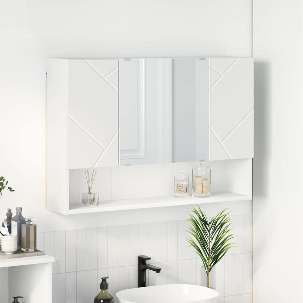 Weißer Spiegelschrank zur Wandmontage 80cm