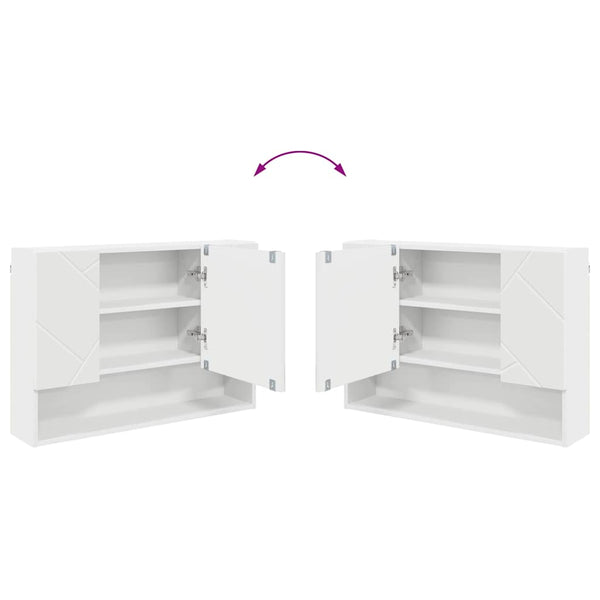 Weißer Spiegelschrank zur Wandmontage 80cm