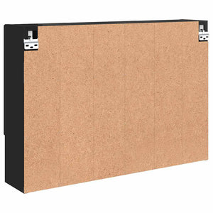 Schwarzer Spiegelschrank mit Tür 80cm