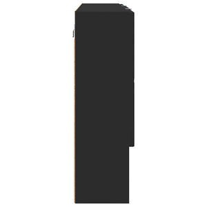 Schwarzer Spiegelschrank mit Tür 80cm