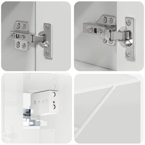 Spiegelschrank Weiß Hochglanz 80 cm