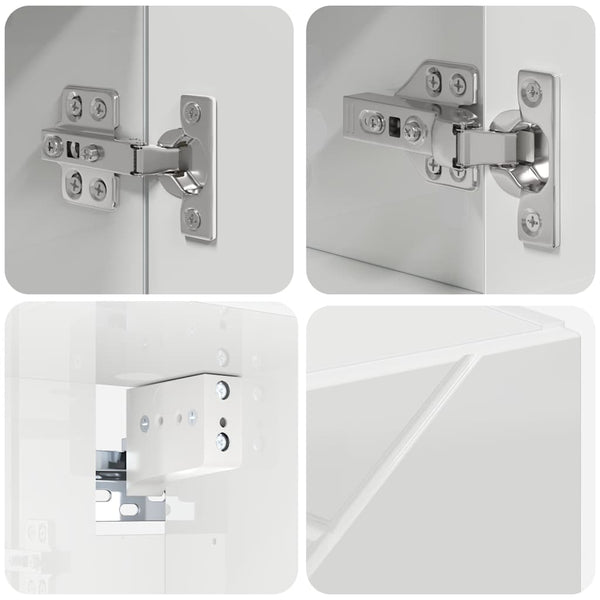 Spiegelschrank Weiß Hochglanz 80 cm