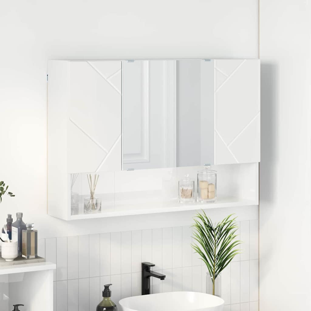 Spiegelschrank Weiß Hochglanz 80 cm