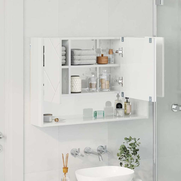 Spiegelschrank Weiß Hochglanz 80 cm