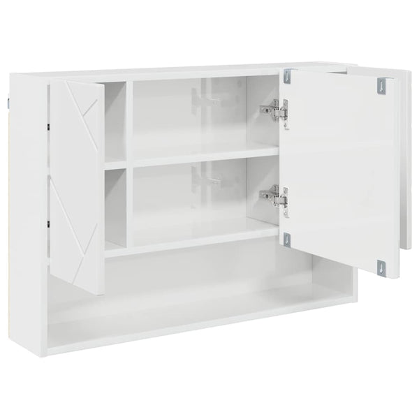 Spiegelschrank Weiß Hochglanz 80 cm