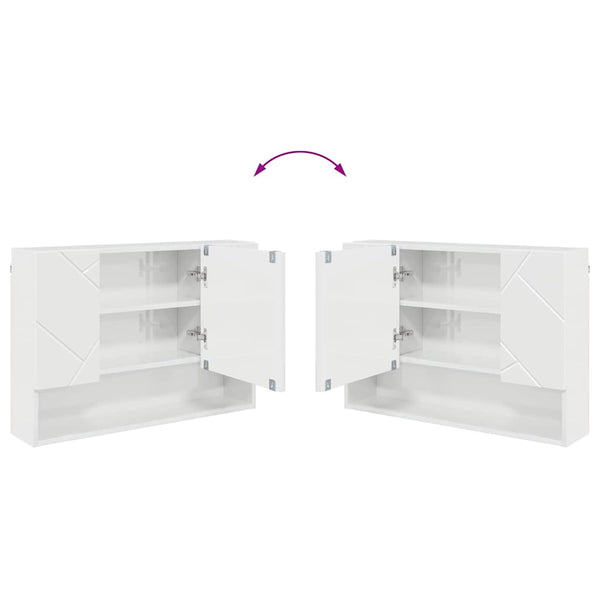 Spiegelschrank Weiß Hochglanz 80 cm