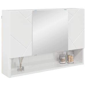 Spiegelschrank Weiß Hochglanz 80 cm
