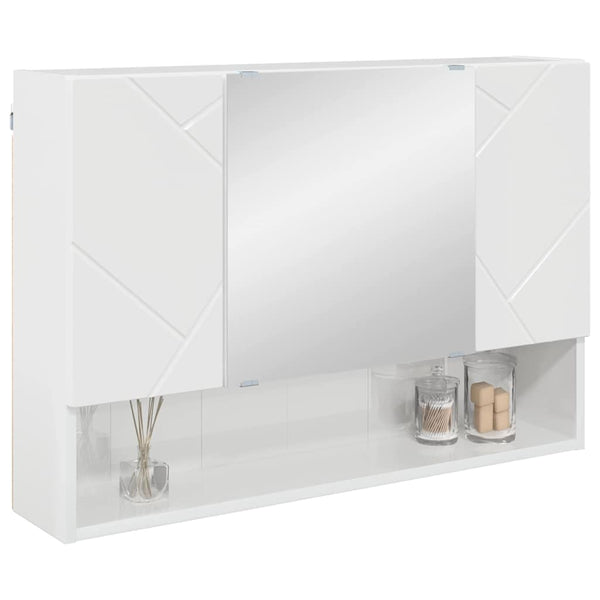 Spiegelschrank Weiß Hochglanz 80 cm