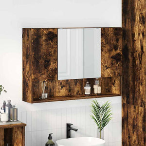 Spiegelschrank Geräucherte Eiche 80cm