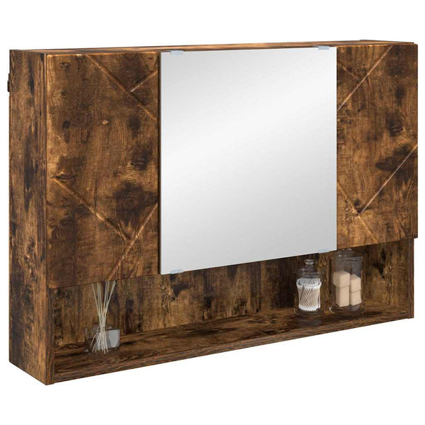 Spiegelschrank Geräucherte Eiche 80cm