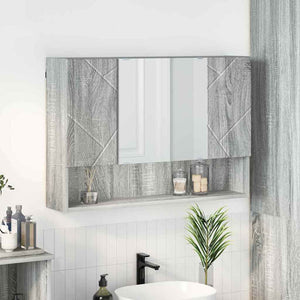 Spiegelschrank Grau Sonoma 80cm