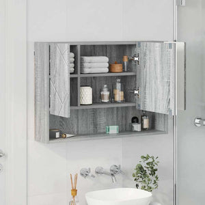 Spiegelschrank Grau Sonoma 80cm