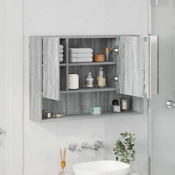 Spiegelschrank Grau Sonoma 80cm
