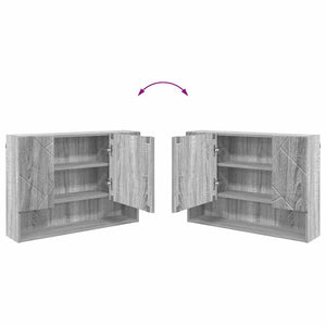 Spiegelschrank Grau Sonoma 80cm