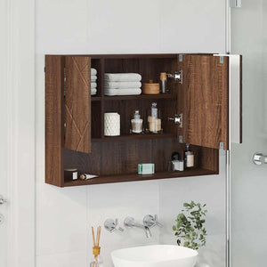 Spiegelschrank Braun Eichenoptik 80cm