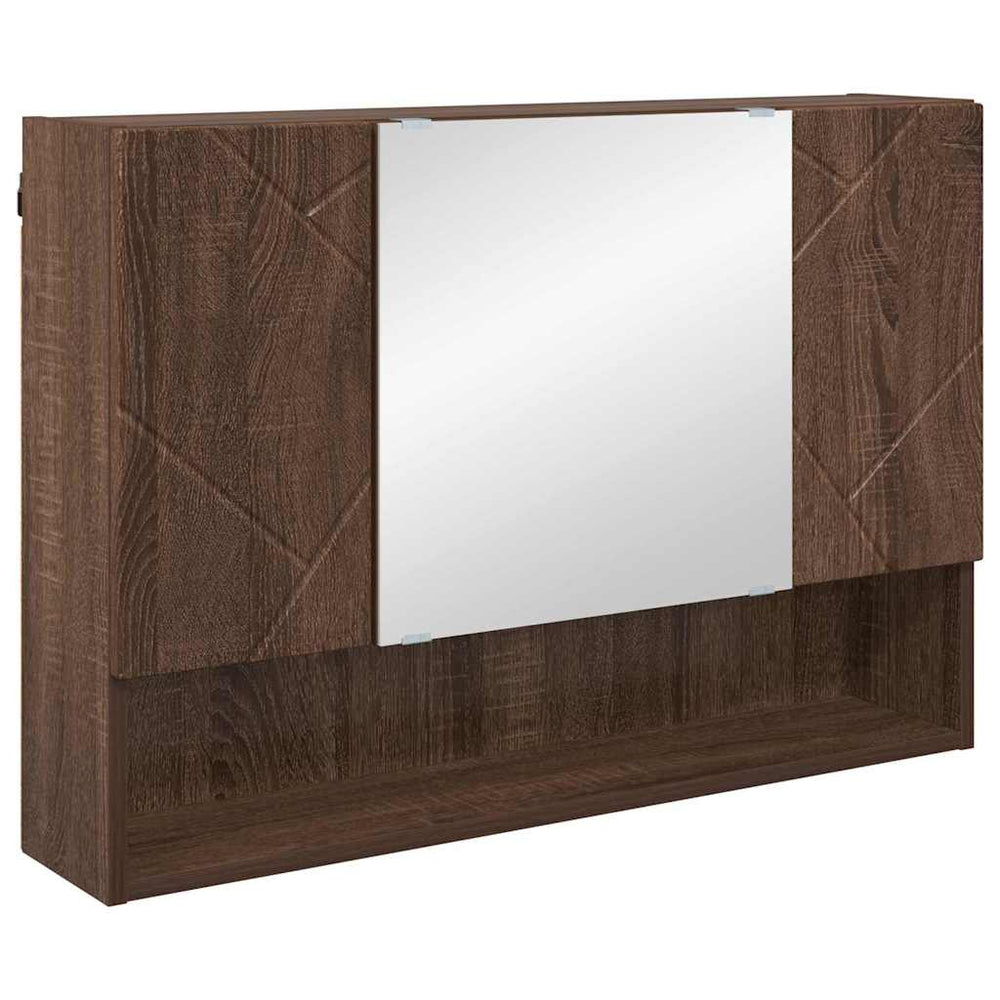 Spiegelschrank Braun Eichenoptik 80cm
