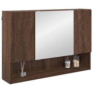 Spiegelschrank Braun Eichenoptik 80cm