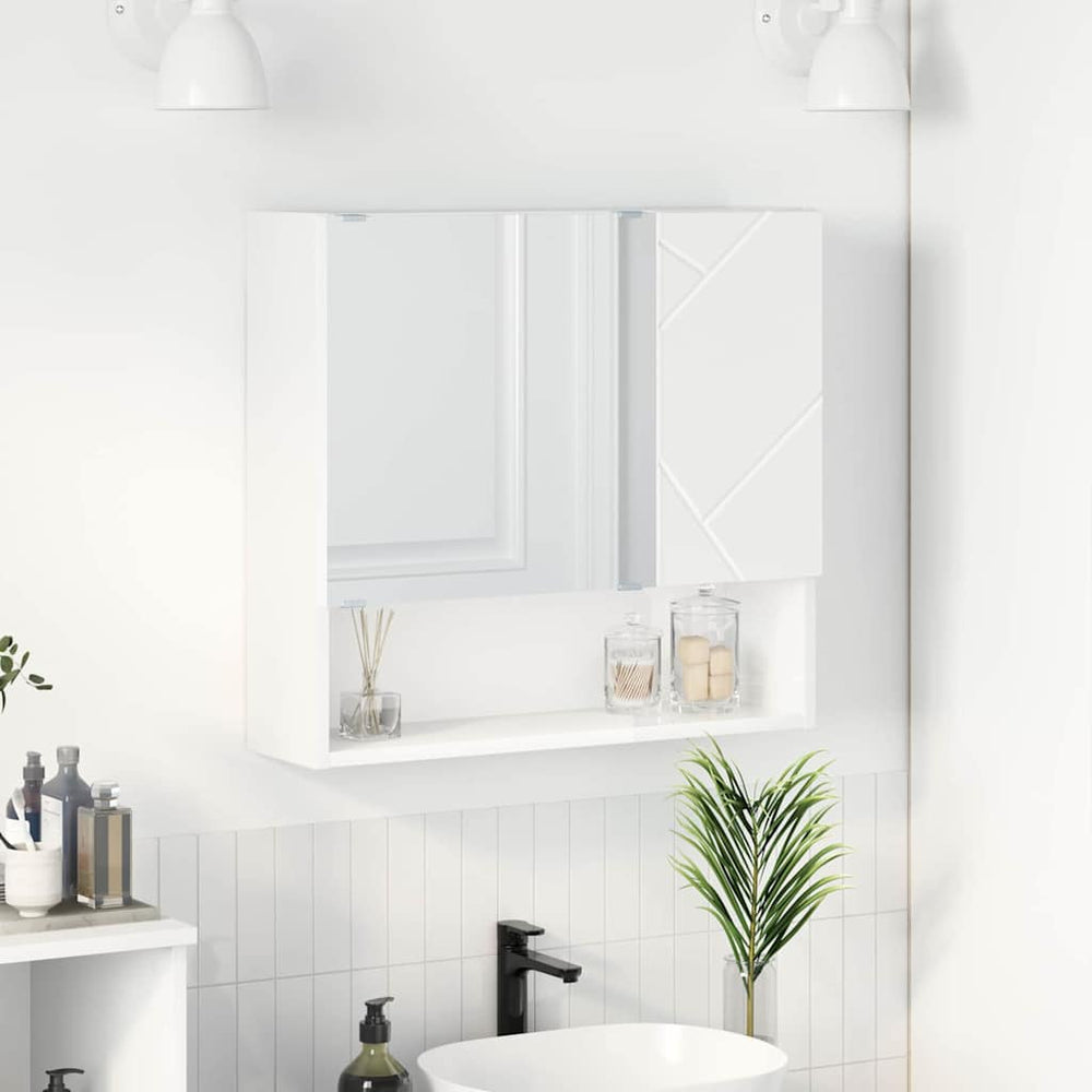 Weißer Spiegelschrank zur Wandmontage