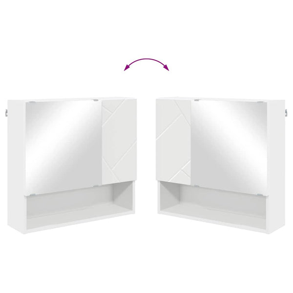 Weißer Spiegelschrank zur Wandmontage