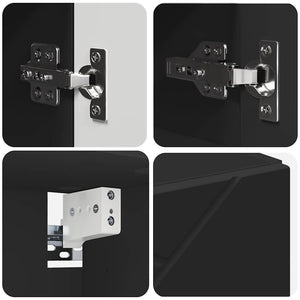 Schwarzer Spiegelschrank mit Tür 59x55cm