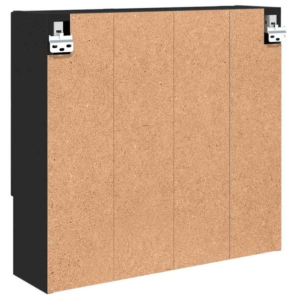 Schwarzer Spiegelschrank mit Tür 59x55cm