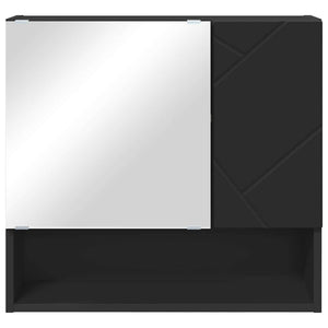 Schwarzer Spiegelschrank mit Tür 59x55cm