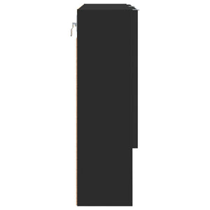 Schwarzer Spiegelschrank mit Tür 59x55cm