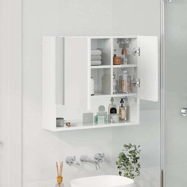 Spiegelschrank Hochglanz Weiß 59x55 cm