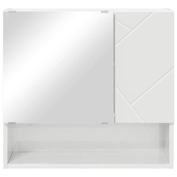 Spiegelschrank Hochglanz Weiß 59x55 cm