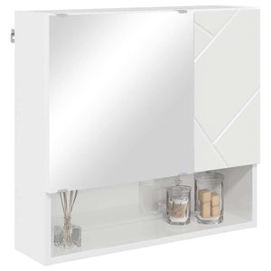 Spiegelschrank Hochglanz Weiß 59x55 cm