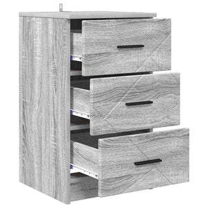 Grauer Nachttisch Sonoma, 38x38x66 cm