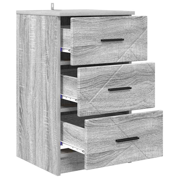 Grauer Nachttisch Sonoma, 38x38x66 cm