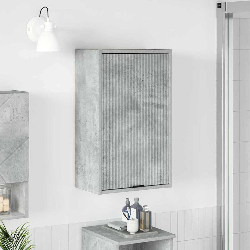 Wandmontierter Badezimmerschrank Beton Grau 39x23,5x65 cm