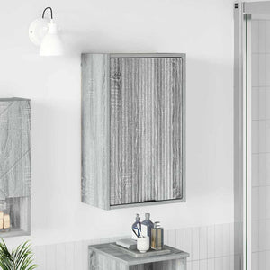 Grauer Badezimmerschrank zur Wandmontage, 39x23,5x65 cm