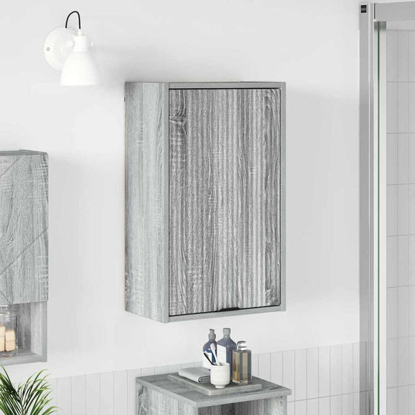 Grauer Badezimmerschrank zur Wandmontage, 39x23,5x65 cm