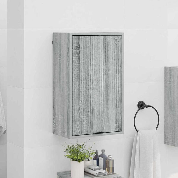 Grauer Badezimmerschrank zur Wandmontage, 39x23,5x65 cm