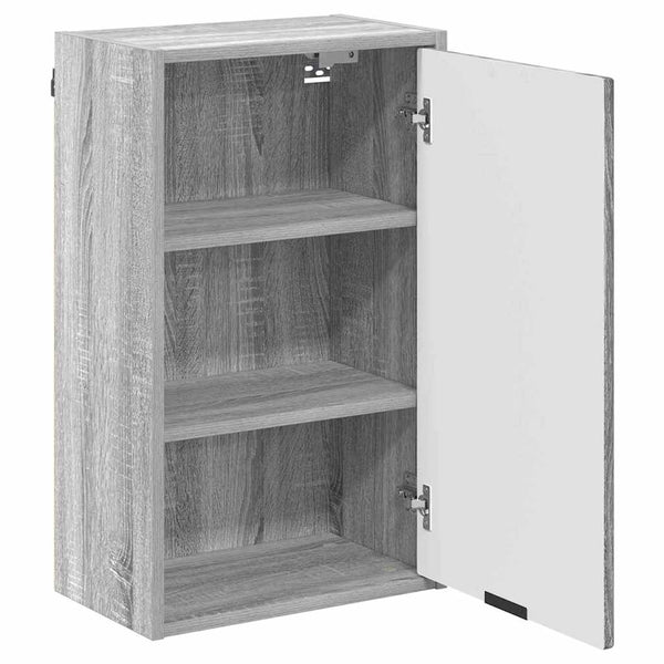 Grauer Badezimmerschrank zur Wandmontage, 39x23,5x65 cm