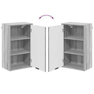 Grauer Badezimmerschrank zur Wandmontage, 39x23,5x65 cm