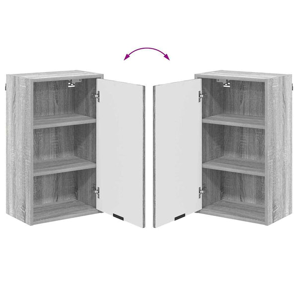 Grauer Badezimmerschrank zur Wandmontage, 39x23,5x65 cm
