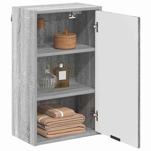 Grauer Badezimmerschrank zur Wandmontage, 39x23,5x65 cm
