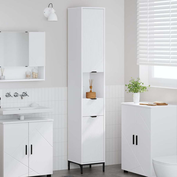 Badezimmerschrank Weiß mit Schubladen