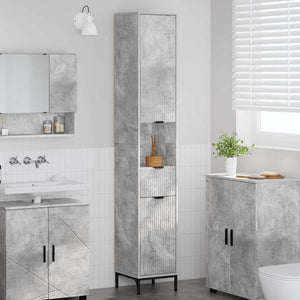 Badezimmerschrank Beton Grau 31,5x33x190cm