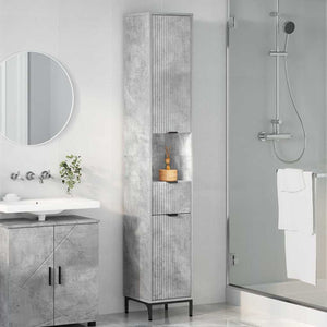 Badezimmerschrank Beton Grau 31,5x33x190cm