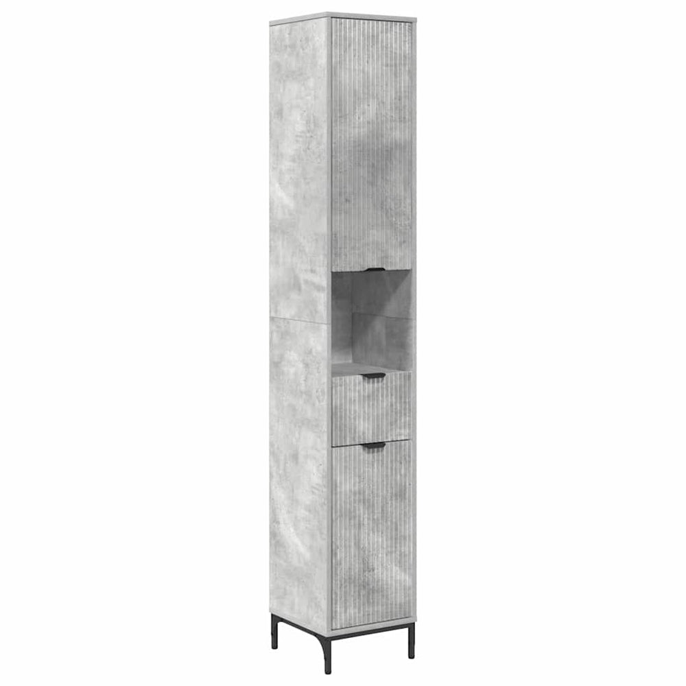 Badezimmerschrank Beton Grau 31,5x33x190cm