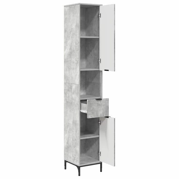 Badezimmerschrank Beton Grau 31,5x33x190cm
