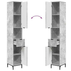 Badezimmerschrank Beton Grau 31,5x33x190cm