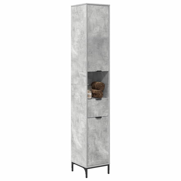 Badezimmerschrank Beton Grau 31,5x33x190cm